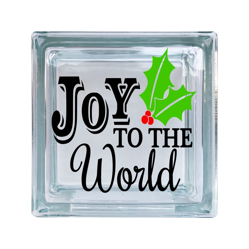 Joy To The World Christmas Vinyl Decal For Glass Blocks, Car, Computer, Wreath, Tile, Frames And Any Smooth Surf